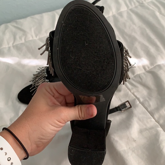 Black Heels with metal beading detail - Picture 5 of 5